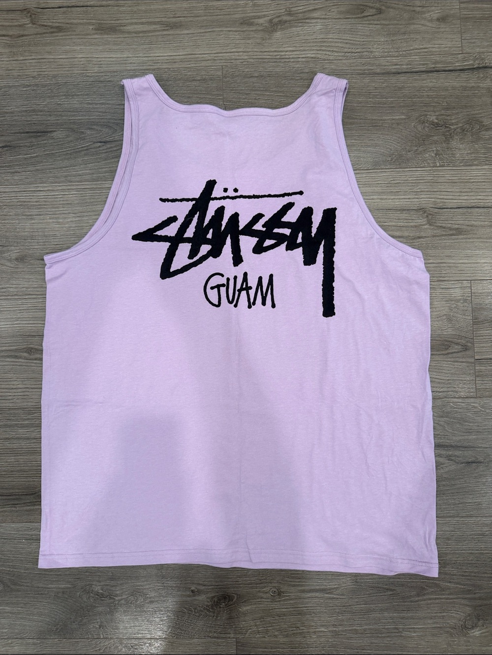 Purple w/ Black Font Stüssy Guam Chapter Cut Tag Tank Top Men’s Size XXL